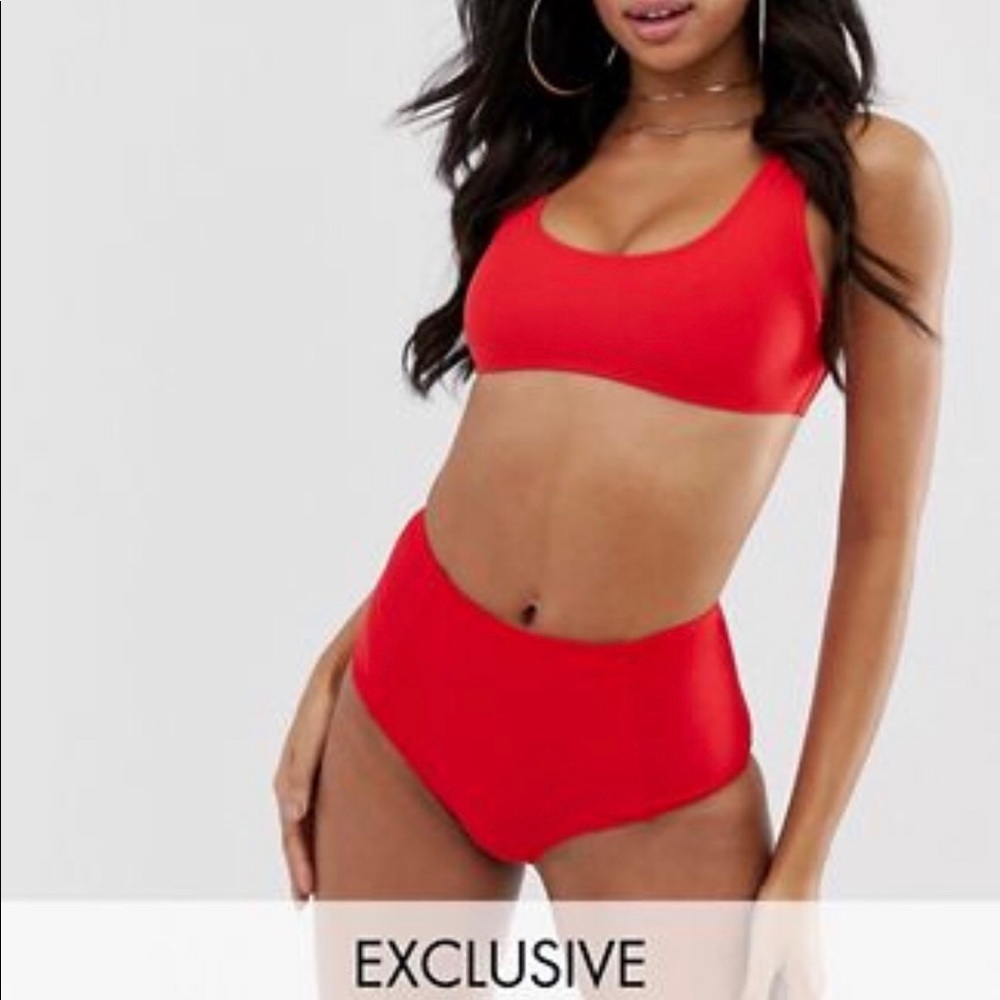 ASOS two piece red swim suit